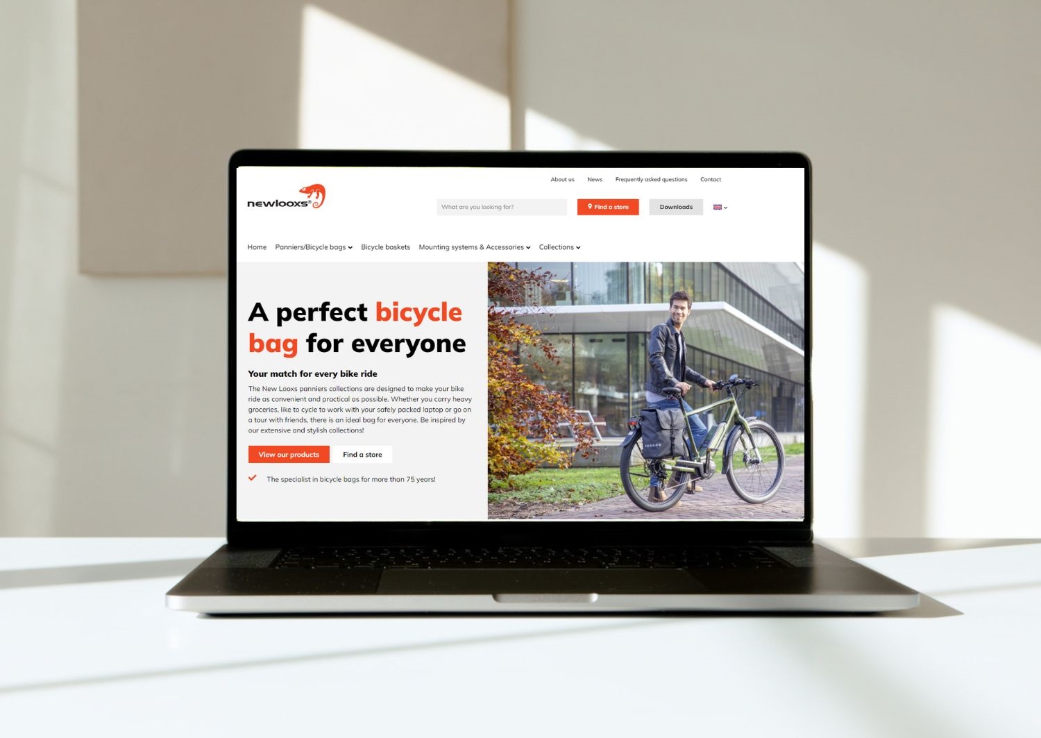 De engelse startpagina van de website